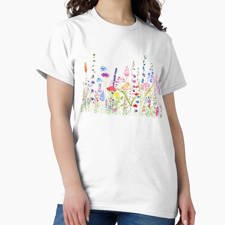 hand painted colorful wild flower field by ColorandColor