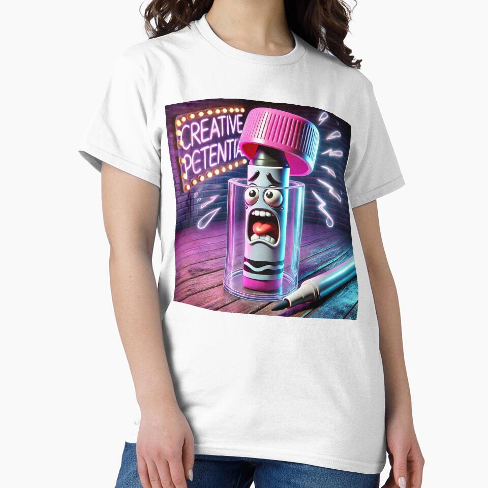 CREATIVE POTENTIAL” — terrified marker trapped in a glass jar by ComedyInkFactor