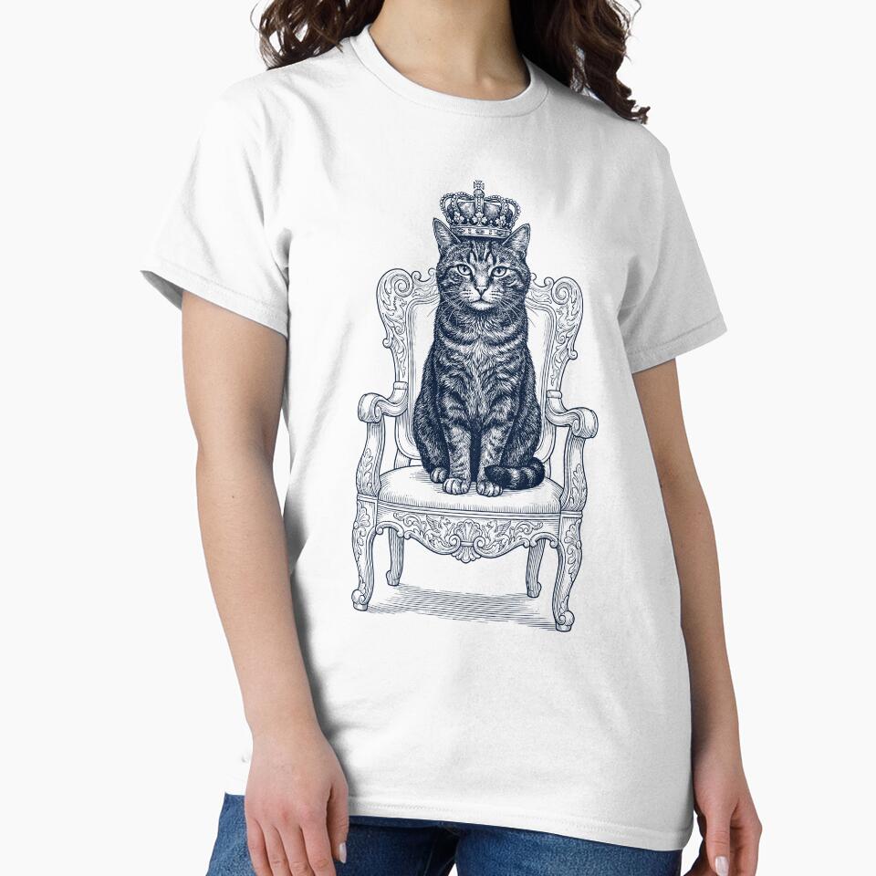 Vintage Cat King Crown Funny Animal Lover by DoodleTortle