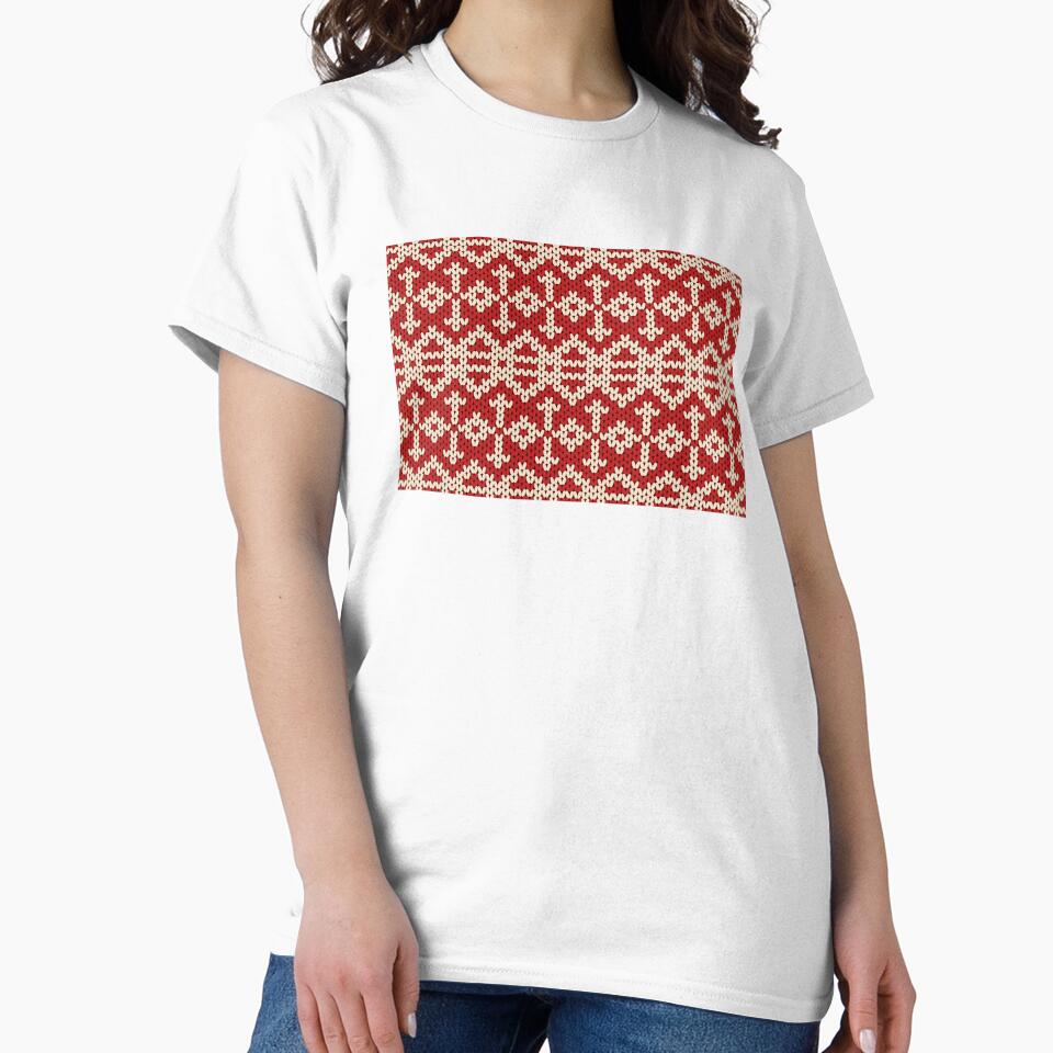 Red yarn knitted pattern in a native tribal style. by Nengsang