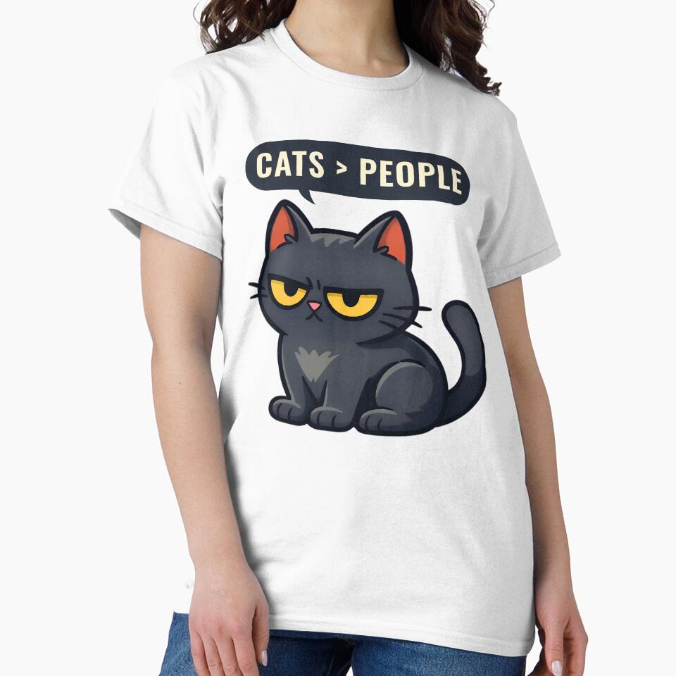 Cats Over People – Funny Cat Lover Humor Design by Elmer Green