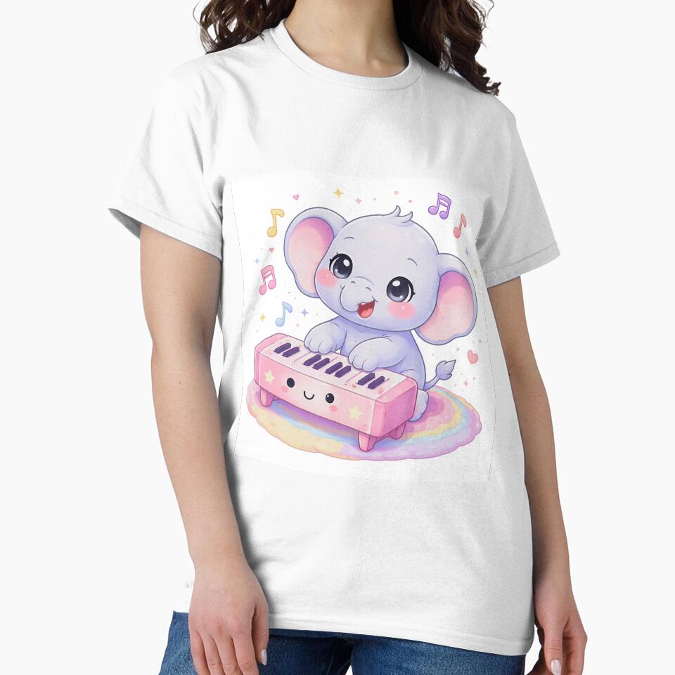 Kawaii Elephant Playing Piano - Cute Anime Style. by Lylysun
