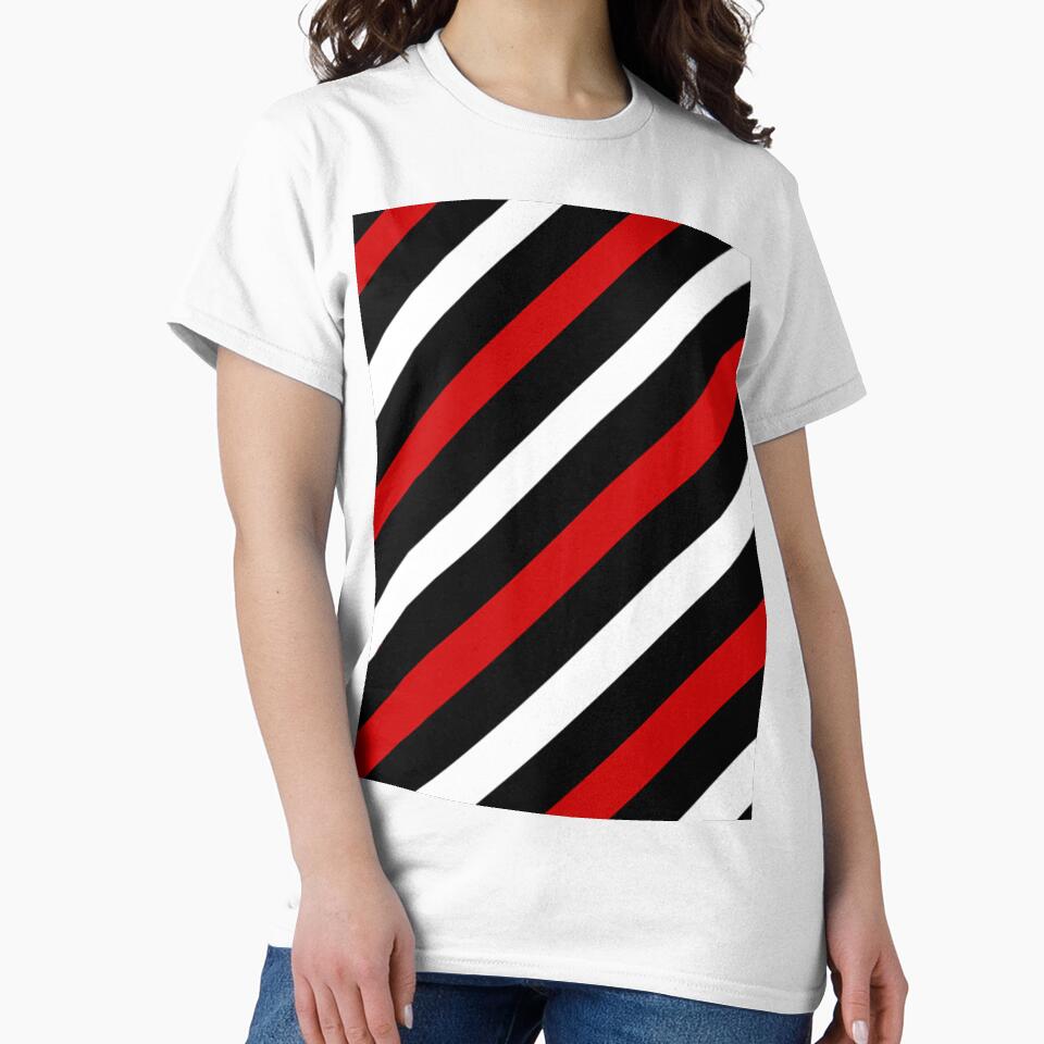 BLACK AND WHITE AND RED STRIPE FOR INTERESTING INTERIOR DECOR AND TREND CLOTHING STYLES by ozcushionstoo