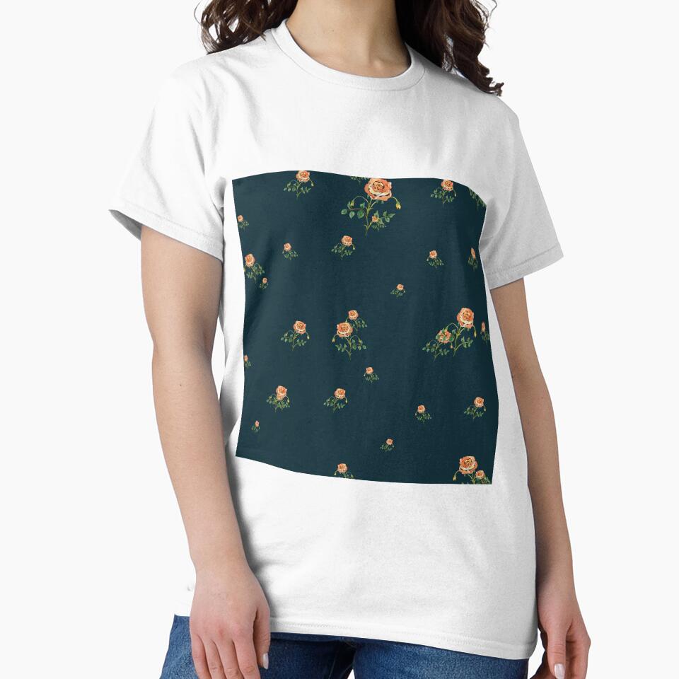 Rose flower ornate cute floral pattern watercolor turquoise by Yana Mustafina | Boho Soulful Designs