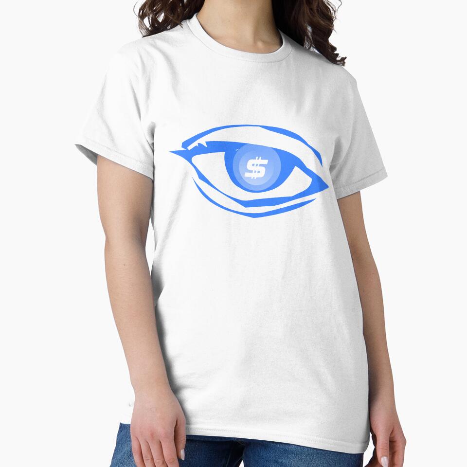 Eye Dollar : Womens Graphic Tees Short Sleeve Cotton Eye Print Neon by comlaza