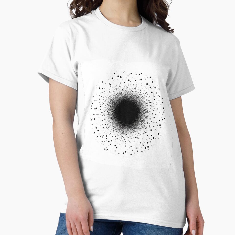 A black dot on white background art by lineblock