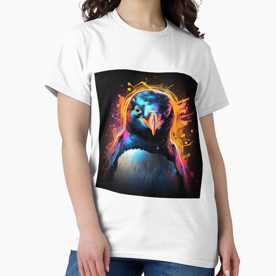 Penguin Neon Pop Art 2 by AstroRisq
