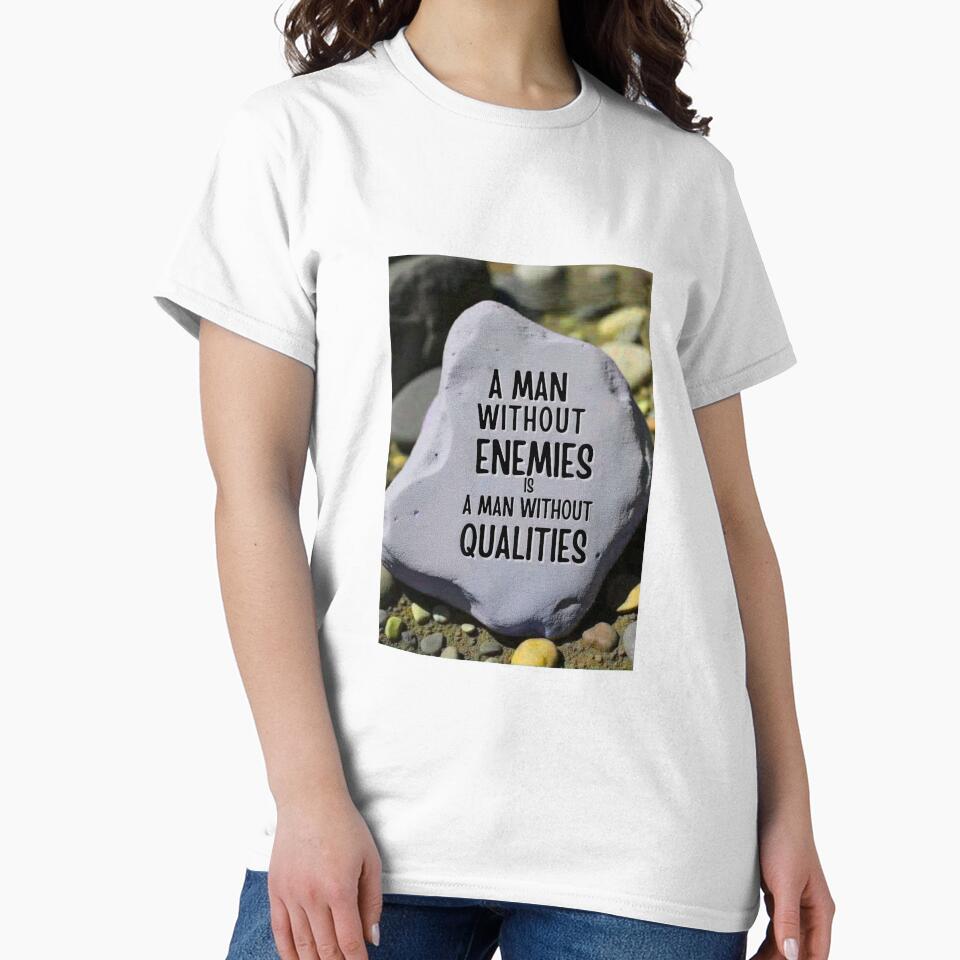 A Man Without Enemies Is a Man Without Qualities – Motivational Quote Wall Poster by Sandyplus