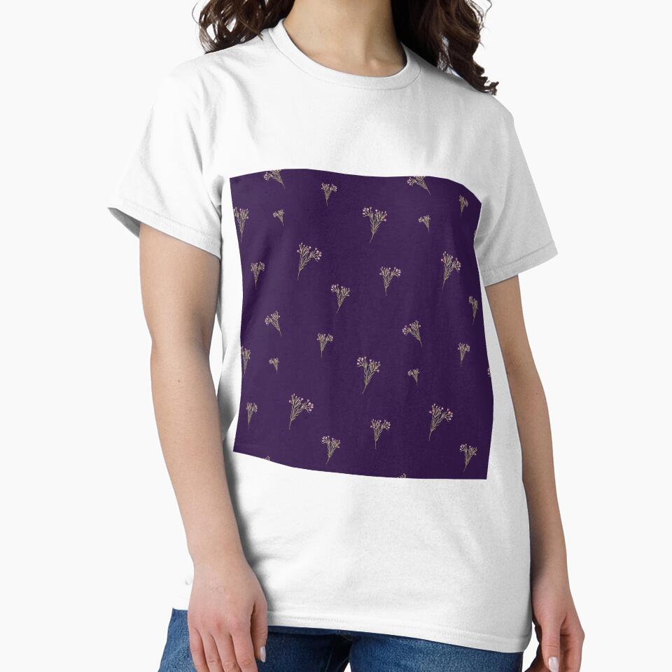 Branch pink flower floral pattern watercolor violet by Yana Mustafina | Boho Soulful Designs