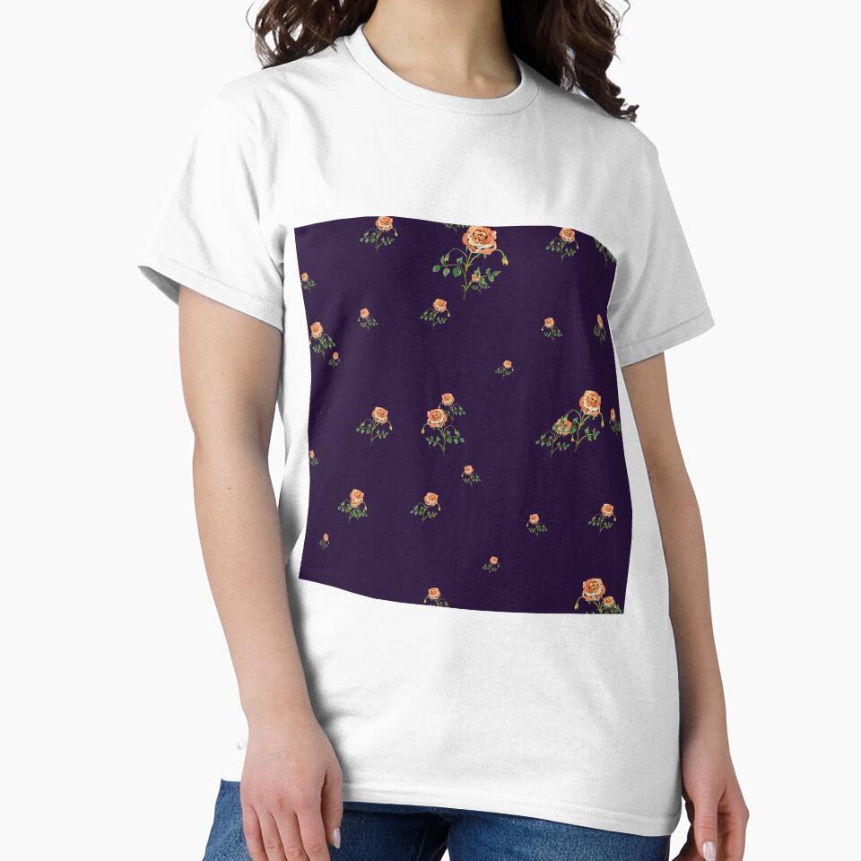 Rose flower ornate cute floral pattern watercolor violet by Yana Mustafina | Boho Soulful Designs