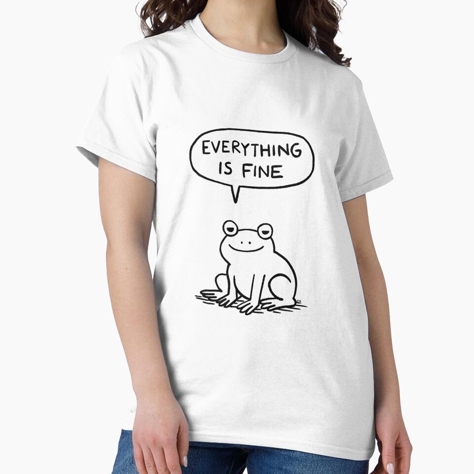 Content Frog Doodle - Everything is fine by PickledjoArt