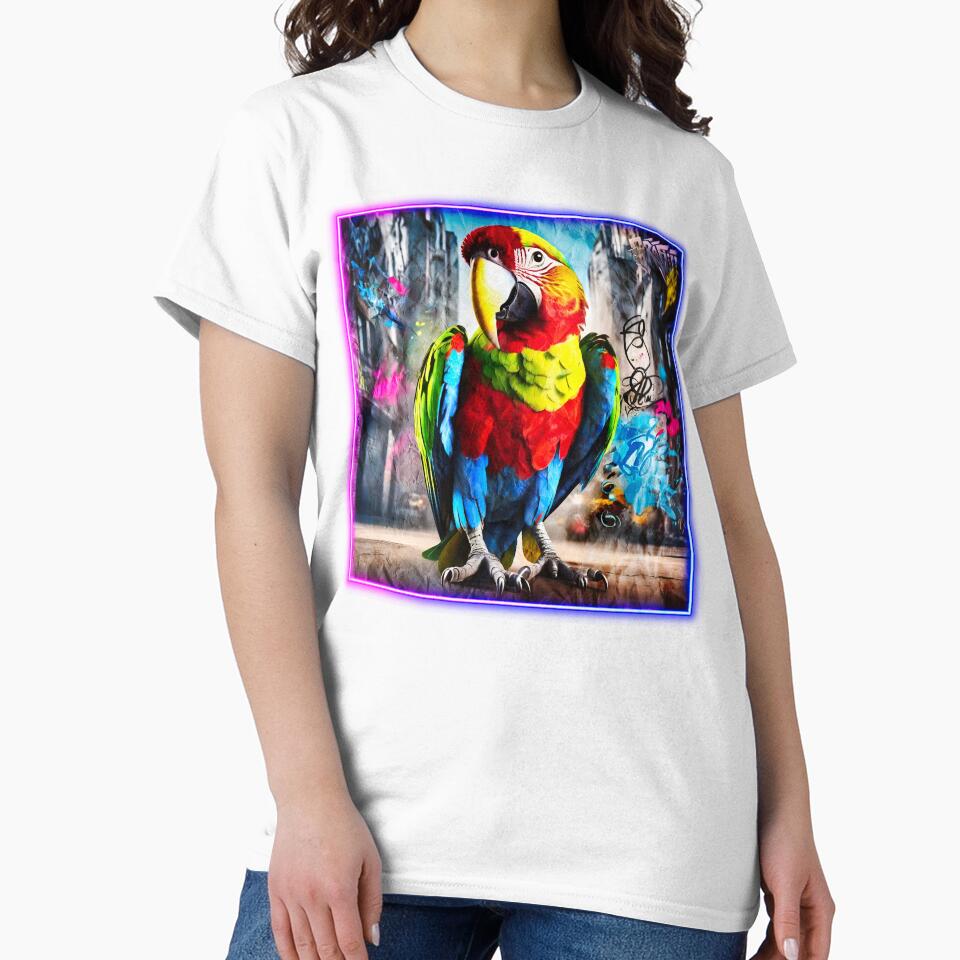 Graffiti style parrot by Drone-tees