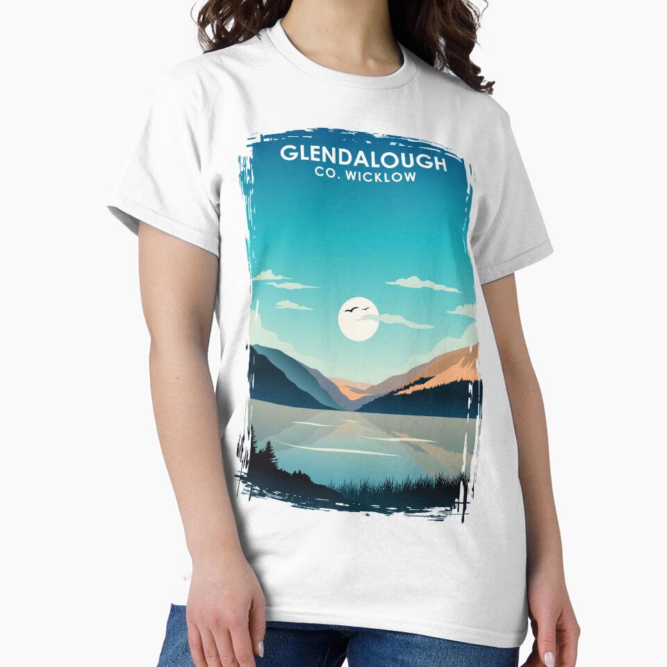 Glendalough Ireland Vintage Minimal Retro Travel Poster by Stadify