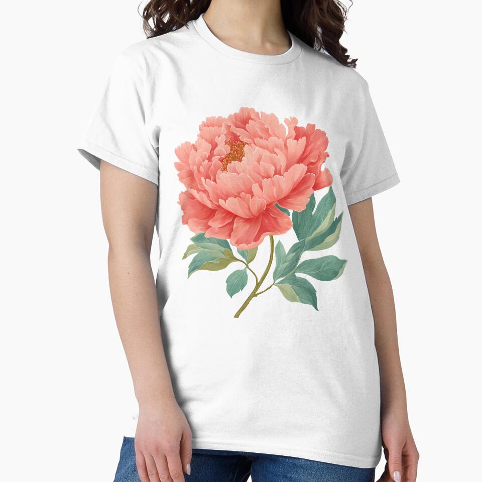 Peony Flower Illustration – Elegant Botanical Floral Art by BobaBunny76