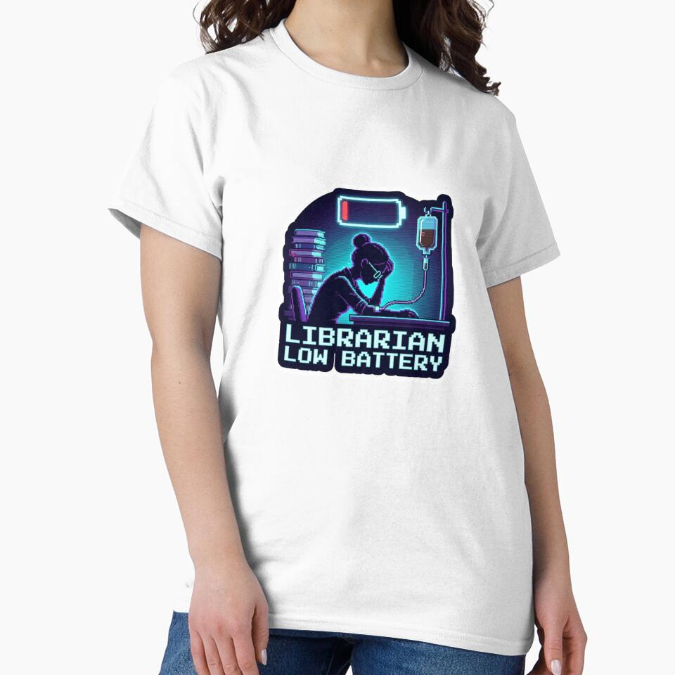 Y2K Librarian Sticker - Low Battery Warning by OrikuStudio