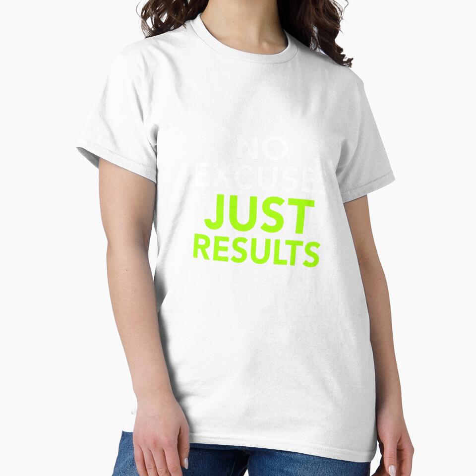No Excuses Just Results – Gym Motivation Quote Design by guchieworld21