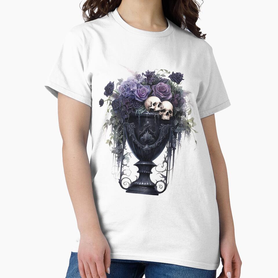 Gothic Flower Vase with Skulls by SchorlCraft
