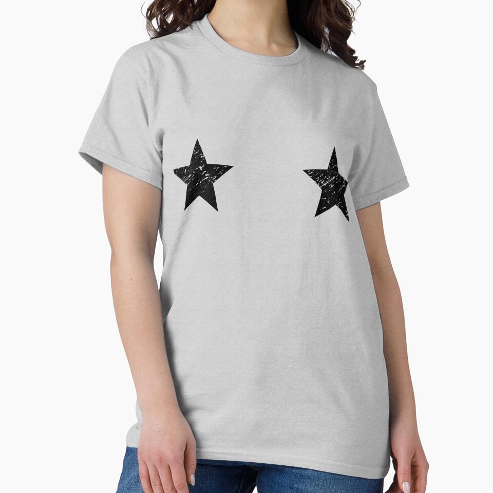 2 STARS ON BOOBS BLACK, Stylish by retrippy