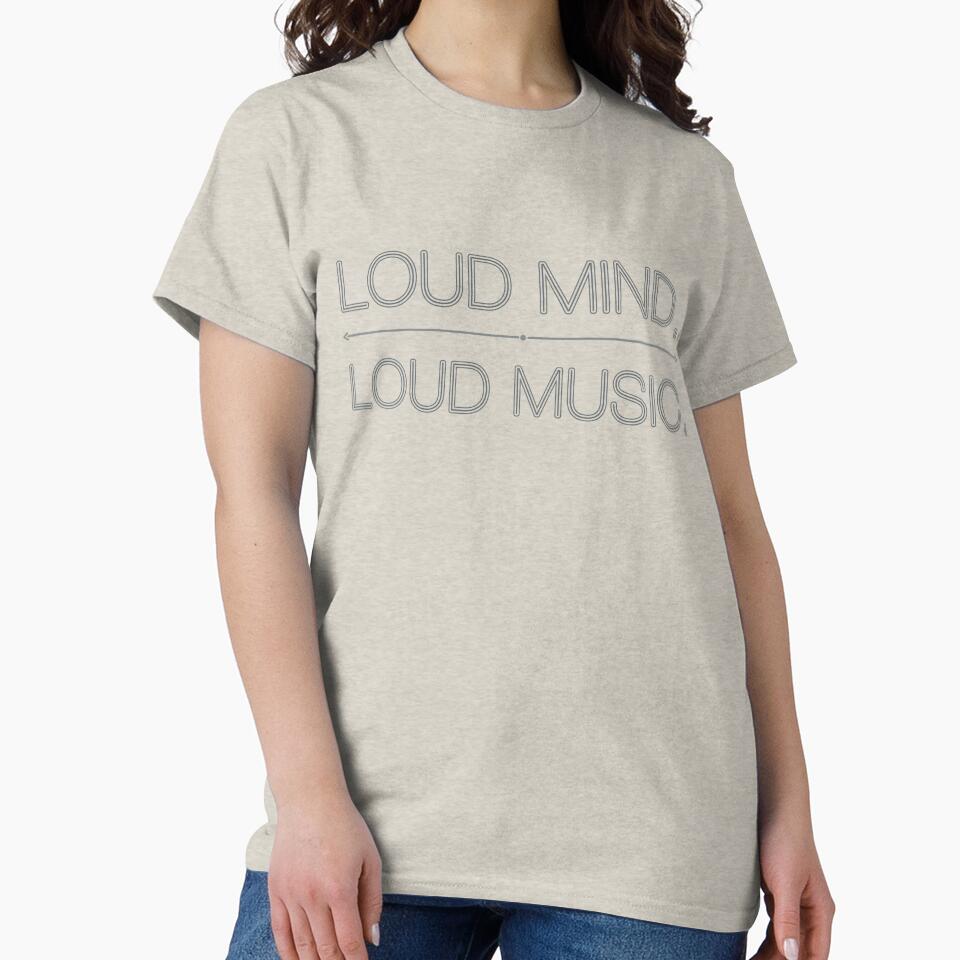 Loud Mind Loud Music T-Shirt – Music Lover Lifestyle Quote Tee by PixelCraftBD