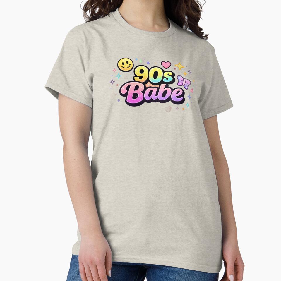 90s Babe Shirt – Vintage Retro Girl Aesthetic Tee | Cute 1990s Nostalgia Fashion by MEMORY-LN-Tees