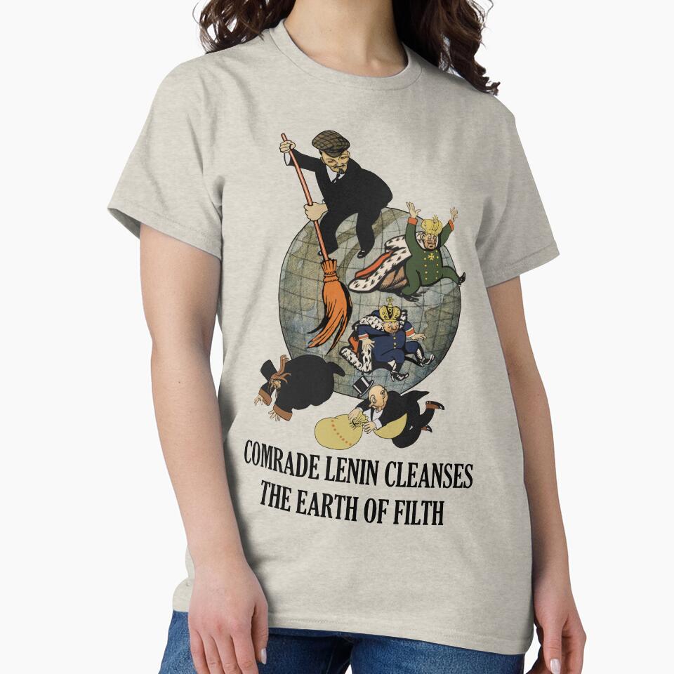 Comrade Lenin Cleanses the Earth of Filth Translated - Soviet Propaganda, Communist, October Revolution, USSR by SpaceDogLaika