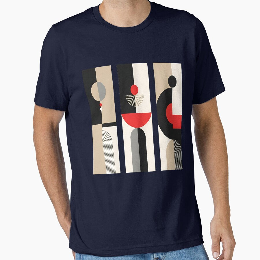 Modern Abstract Geometric Bauhaus Art – Minimal Shapes & Bold Color Blocks by Dhakagallere