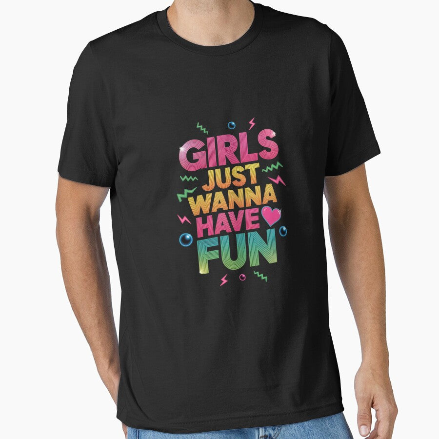 80's Girls Just Wanna Have Fun Awesome 80s Party 1980s by MarkLeedsArt