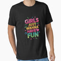 80's Girls Just Wanna Have Fun Awesome 80s Party 1980s by MarkLeedsArt