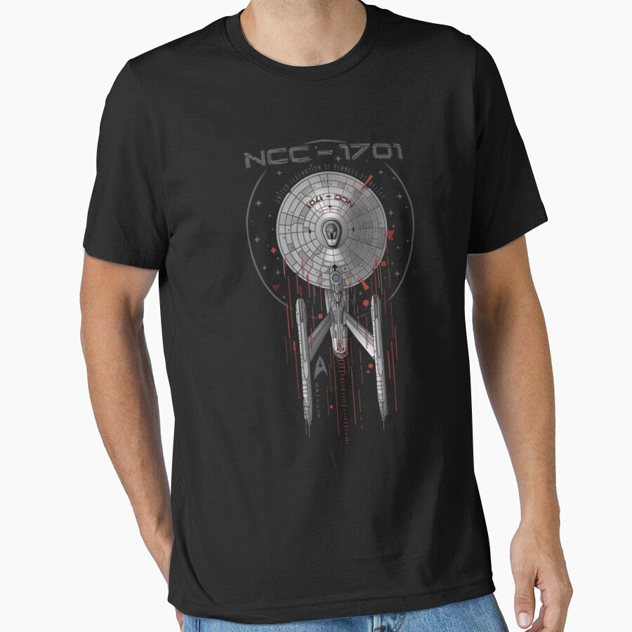 NCC 1701 Starship Retro Sci-Fi Federation Design by rsenugfreakri