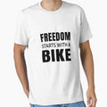 Freedom Starts With A Bike - Typography Cycling Quote by ChainPower