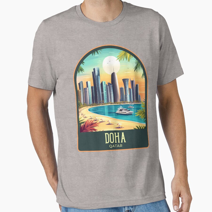 Doha Vintage Travel Illustration by HomeLivingCo