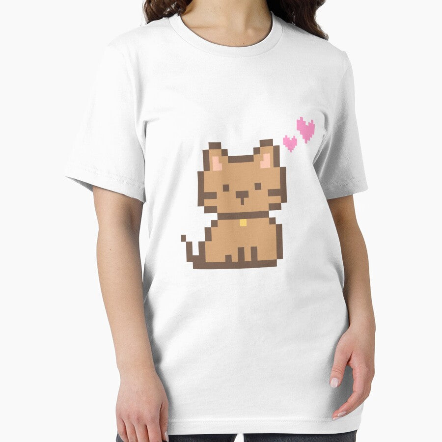 Pixel Cute Cat with Hearts by Horizonie