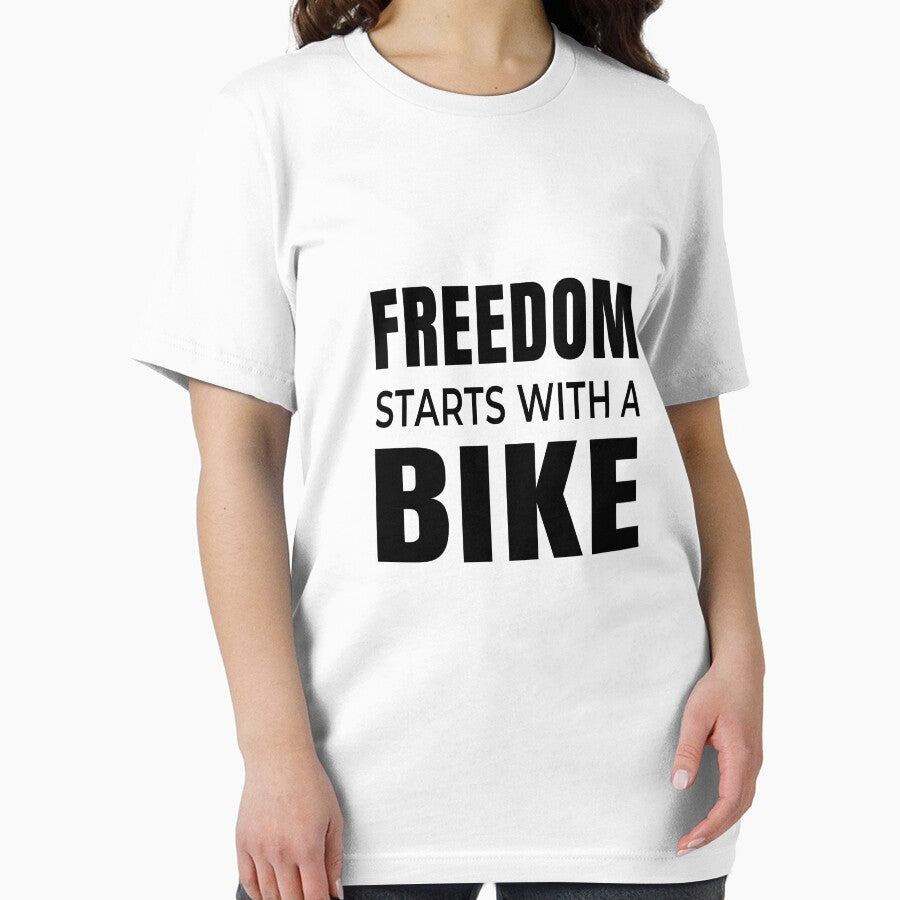 Freedom Starts With A Bike - Typography Cycling Quote by ChainPower