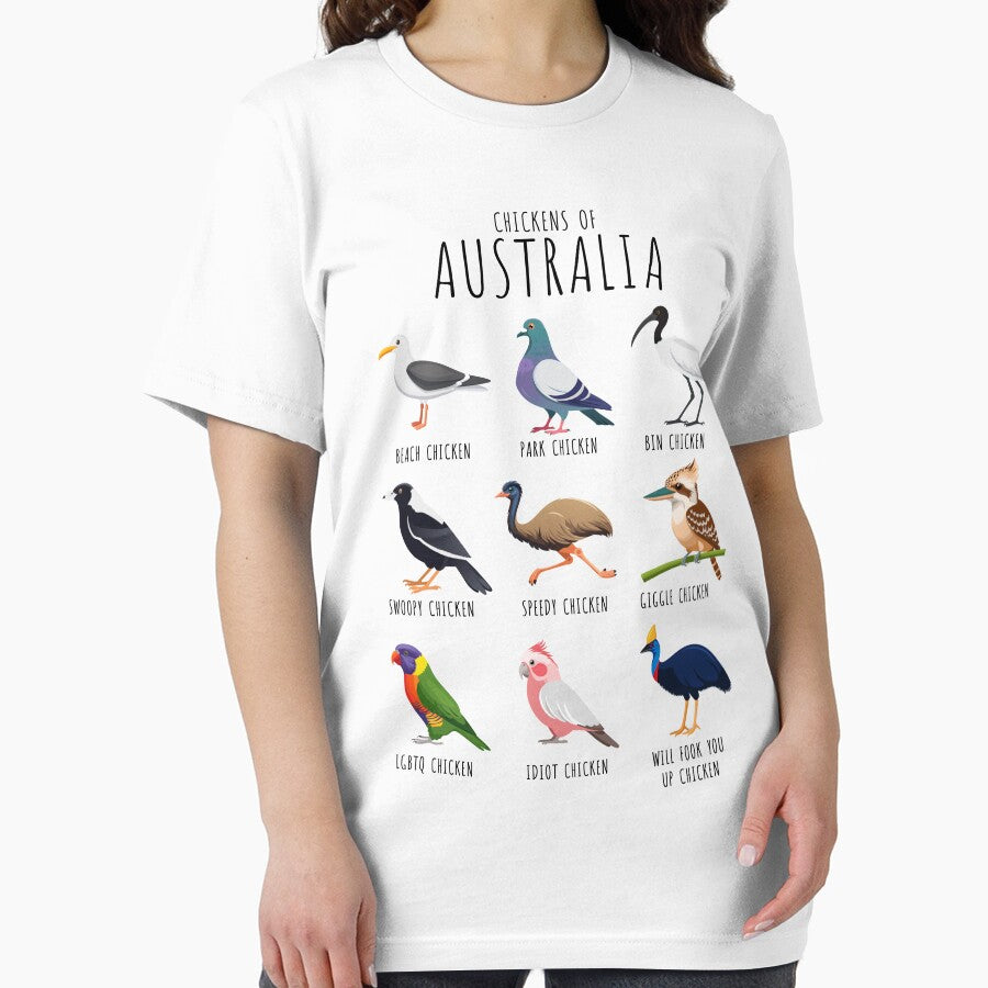 Chickens of Australia – Funny Australian birds with silly chicken names | Aussie Humour (on light colours) by messy-nessie