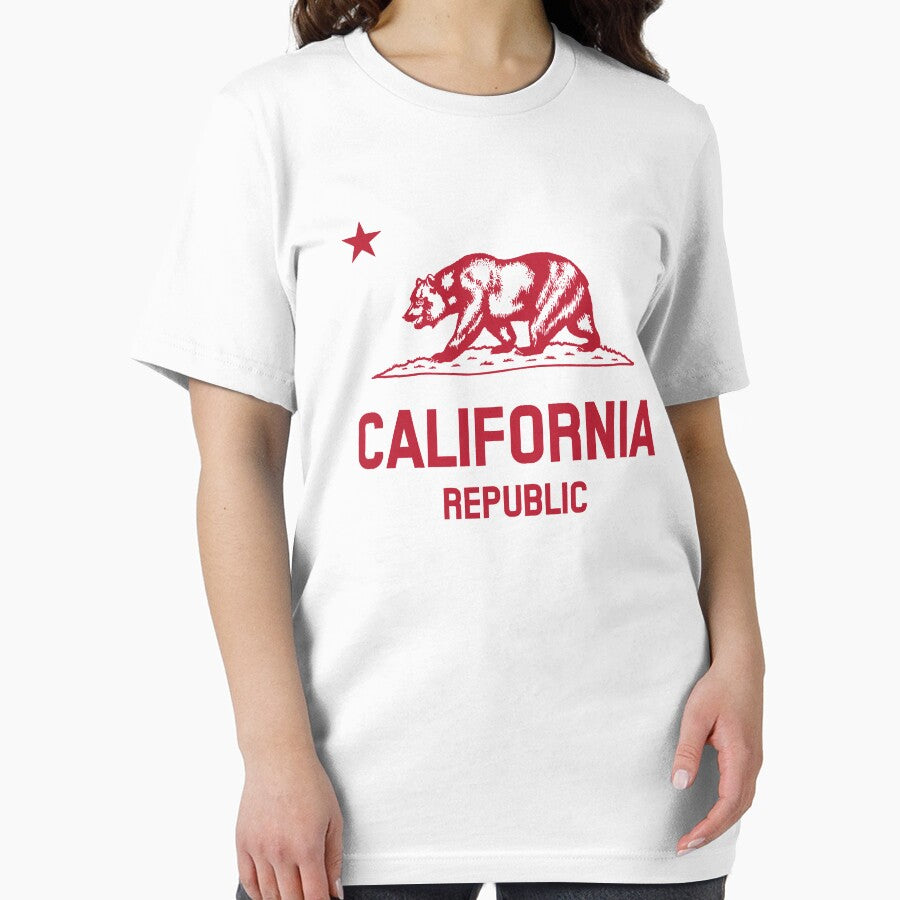 California Republic 'bear flag revolt' - red print by retropetrol