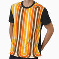 70s Retro Vintage Style Geometric Pattern Orange Yellow and Brown by tonymagnerart