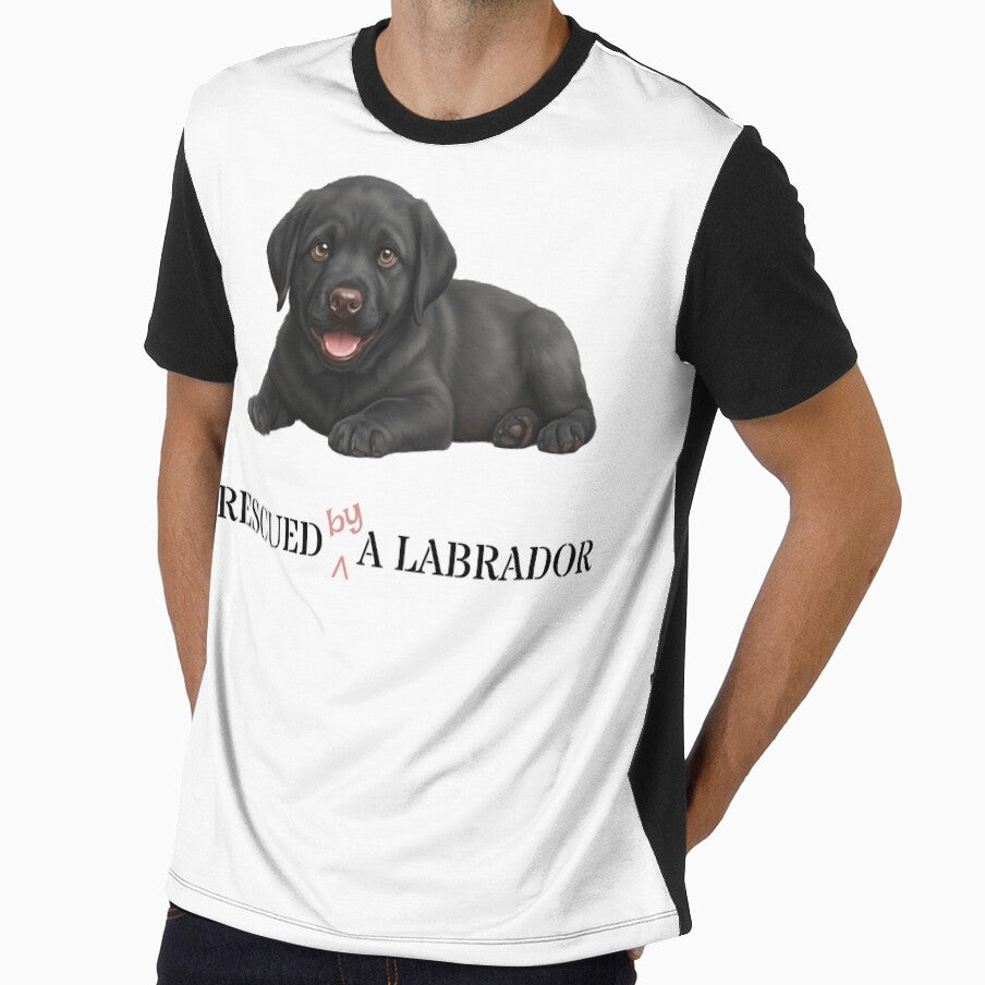 Black Labrador Puppy Owner Gift: Rescued (by) a labrador by MFOriginals