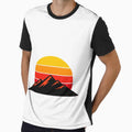 Retro Sunset Mountain – Vintage 80s Aesthetic Landscape by ArtWaveStudio8