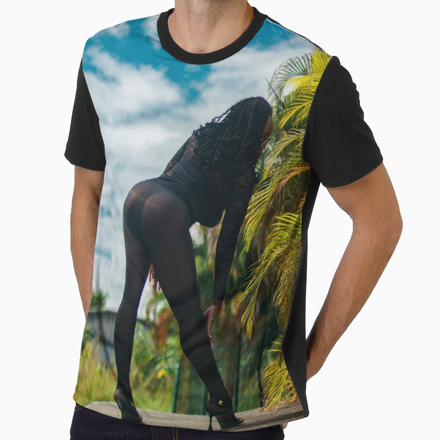 Elegant Black Woman Under Tropical Sky by TedKentPhoto