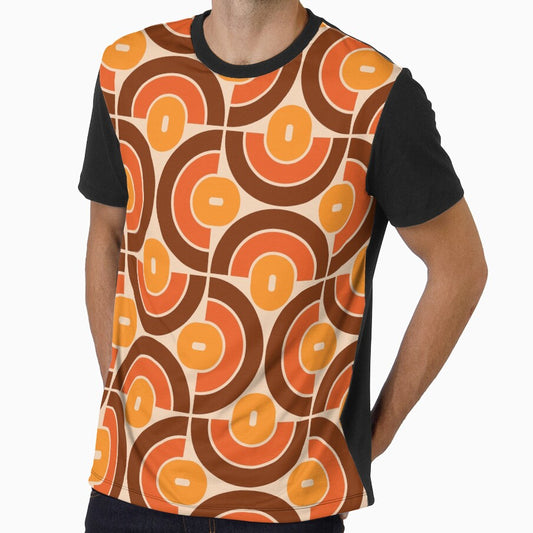 Retro 70s Mid Mod Geometric Pattern by tonymagnerart