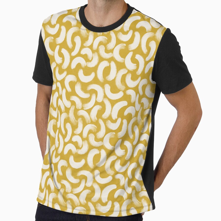 Boho gouache brush strokes in warm mustard yellow by Illustrated by Nat