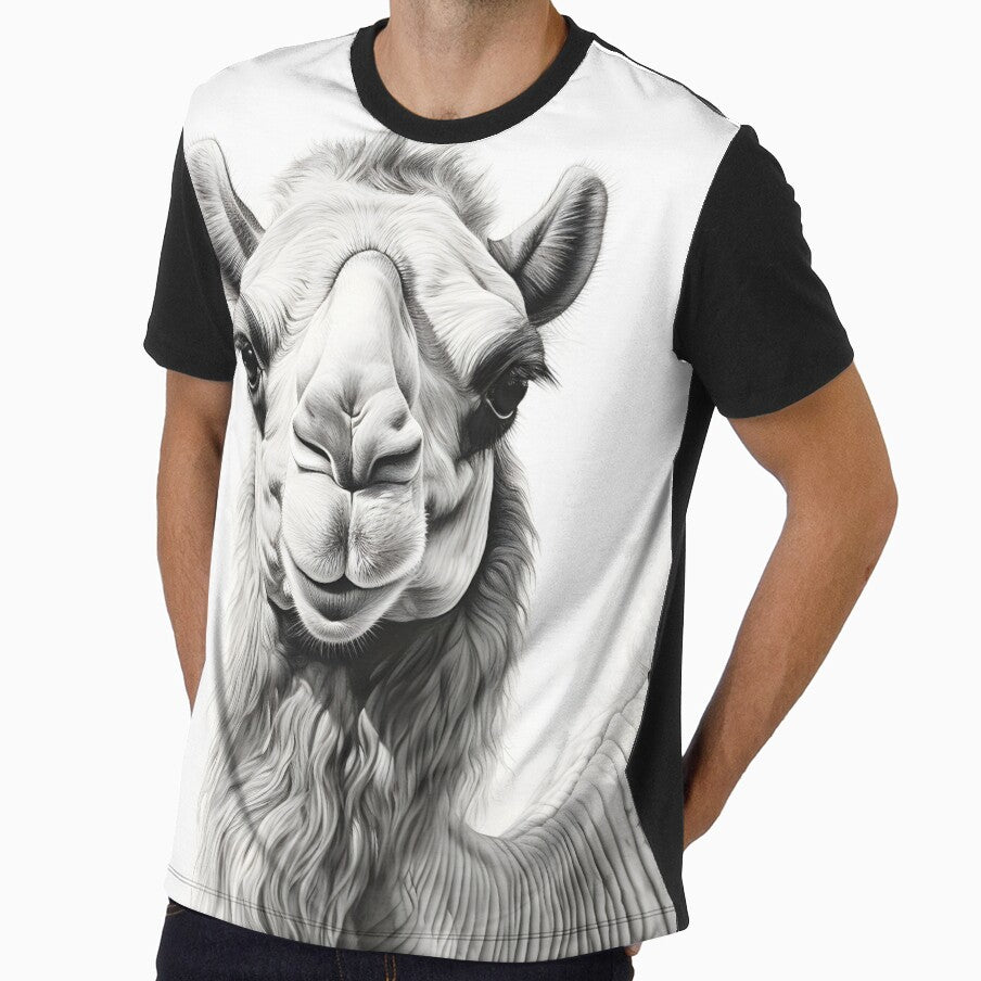 Black and white Camel drawing by Pencil-Art