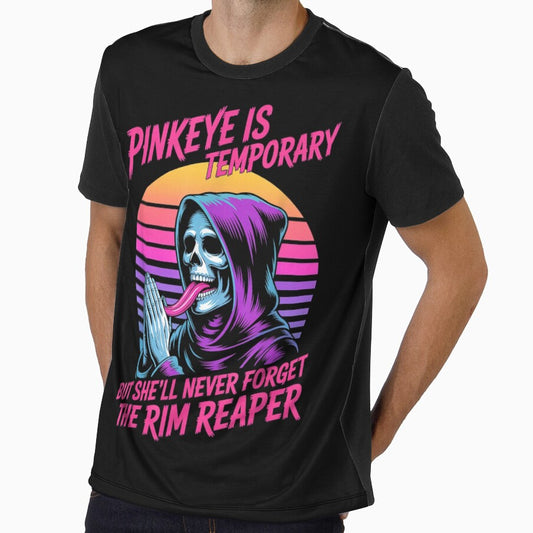 The Rim Reaper Skeleton Pinkeye Is Temporary Retro Vaporwave Meme Art by RenettaFunky