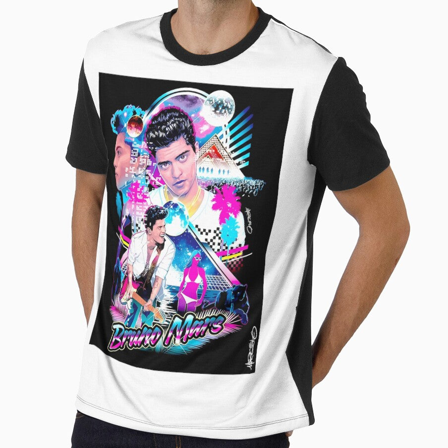 Mars Retro Groove Portrait Tshirt by Vincent Holden