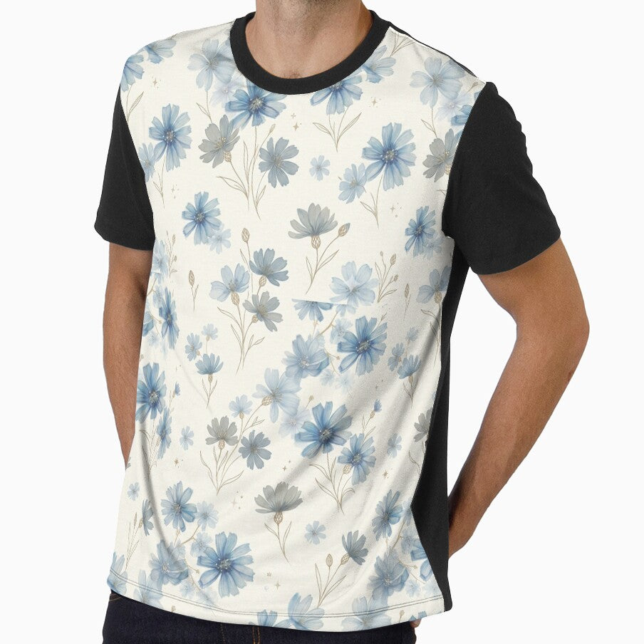 Watercolor Blue Floral Seamless Pattern by GenX369