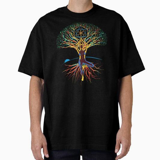 Yoga tree of life design A person does yoga in front of a tree by ReneMM