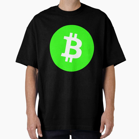 Bitcoin Light Green Version Of Official Logo Large Long Sleeve T-Shirt by Rainwater Merch