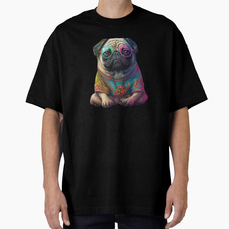Funny pug hippie by AnimalArtPhotos