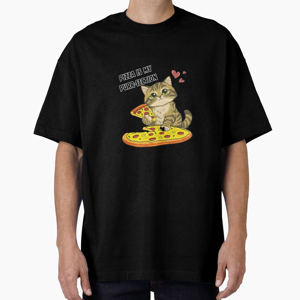 Pizza Is My Purr-fection – Cute Cat Pizza Lover Design by LittleLoopArt