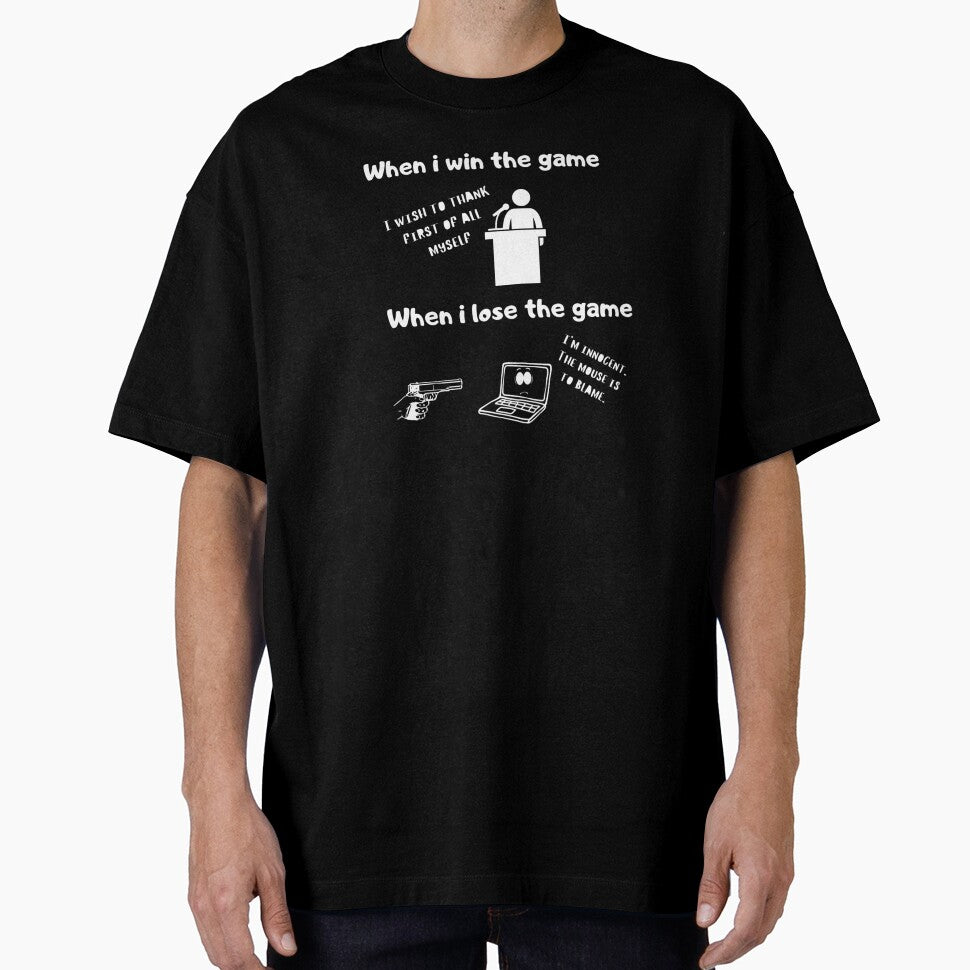 When I win the game VS when I lose the game – Test & illsutration design – White text by Nemesiscrowd